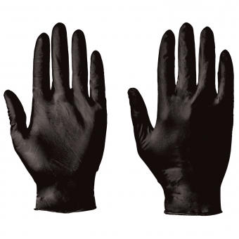 BLACK NITRILE DISPOSABLE GLOVES SMALL
